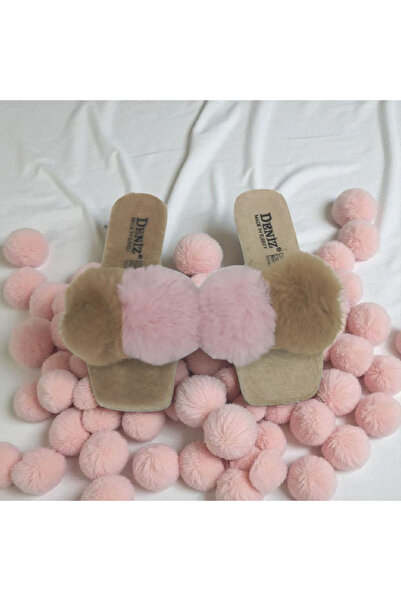 Moda fiesta Women's Furry House Slippers with Pompoms, Stylish and Comfortable Daily Dowry Slippers