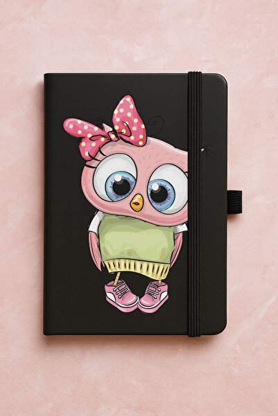 Cekuonline Promotional Undated Premium Thermo Notebook Patterned 192 Sheets - Minnoş Baykuş