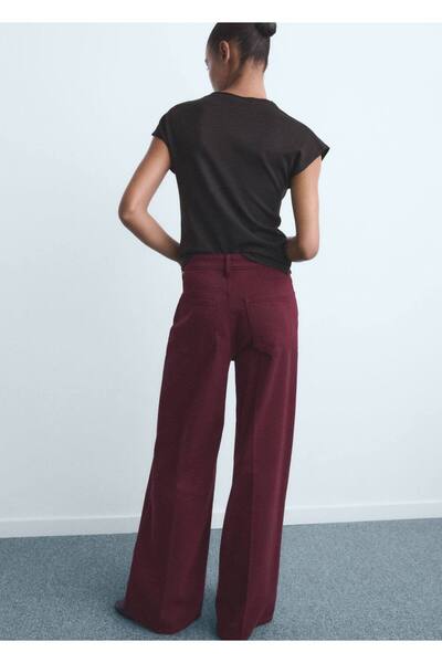 MANGO Woman Yüksek bel wide leg jean pantolon