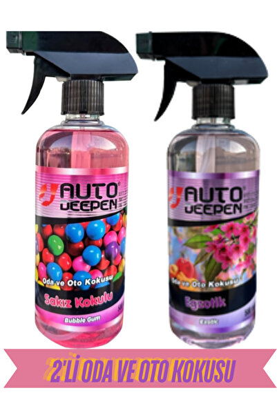 AutoDeepen 2Lİ OTO KOKU SETİ SAKIZ KOKULU 500ML VE EGZOTİK KOKULU 500ML ARABA PARFÜMÜ ARABA KOKUSU