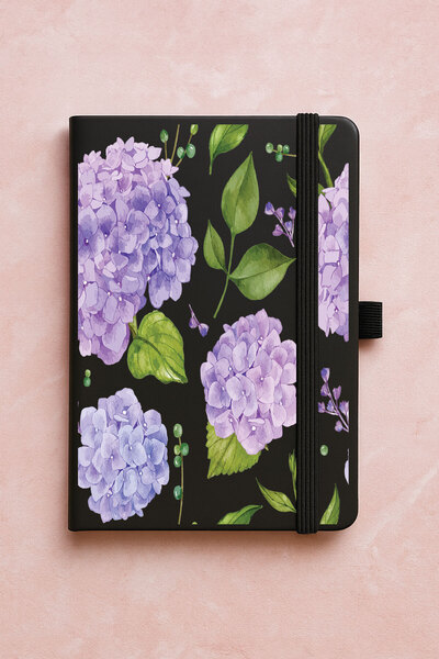 Cekuonline Promotional Undated Premium Thermo Notebook Patterned 192 Sheets - Hydrangea