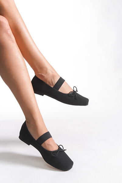 Riccon Women's Ballet Flats 00124001 Black Suede