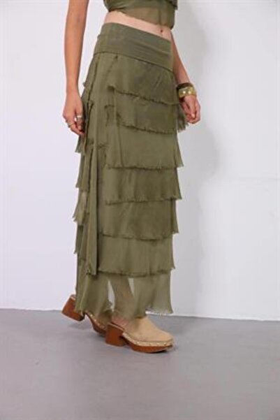 EREN STYLE Italian 2 Size Slimming Layered Silk Skirt & Strapless Dress