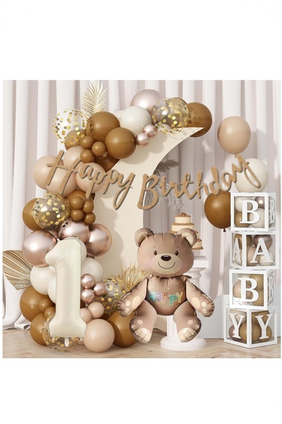 BİDOLUMUTLULUK Karamel Doğum Günü Retro Doğum Günü Seti