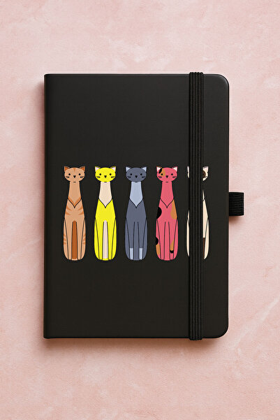 Cekuonline دفتر ملاحظات حراري فاخر غير مؤرخ للترويج، 192 ورقة - تمثال قطة