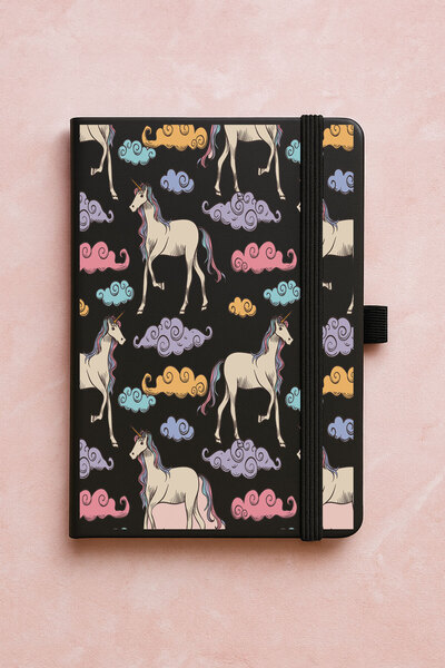 Cekuonline Promotional Undated Premium Thermo Notebook Patterned 192 Sheets - Unicorn Team