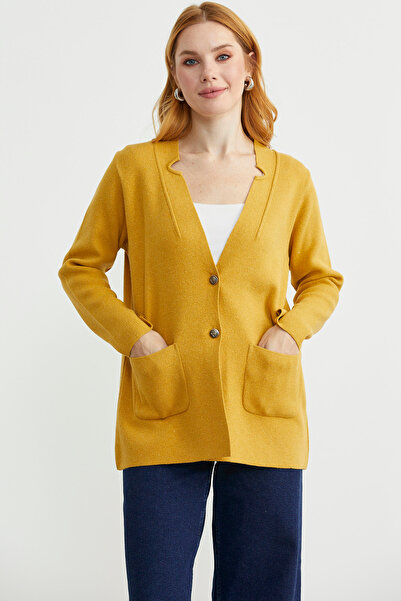 Sementa Jachetă din tricot din lână cu buzunar cu nasturi - Sun