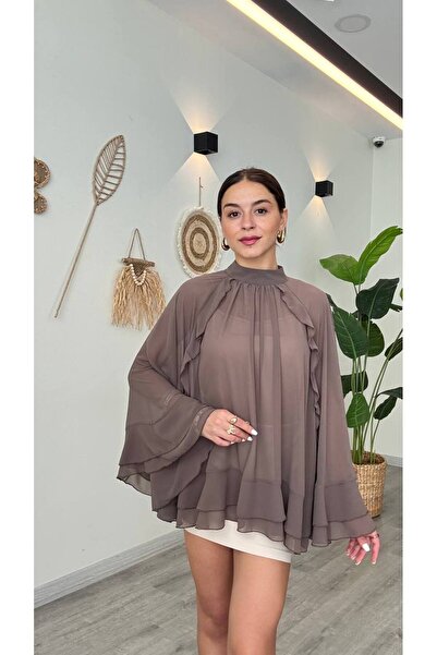 Butik Beyza Μπλούζα σε στυλ πόντσο από σιφόν