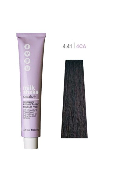 Milkshake Permanent Hair Dye 4.41/4CA - Creative Conditioning Permanent Colour Medium Intense Auburn Ash Brown