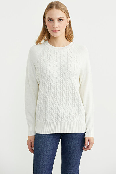 Sementa Patterned Crew Neck Sweater - Bone