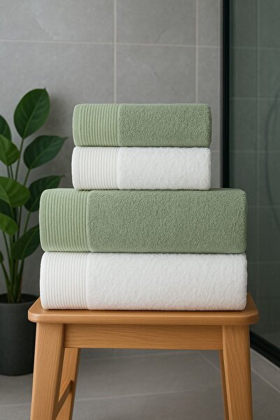 Lorateks طقم مناشف حمام نرجس مكون من 4 قطع |   طقم مناشف |   منشفة |   طقم من...