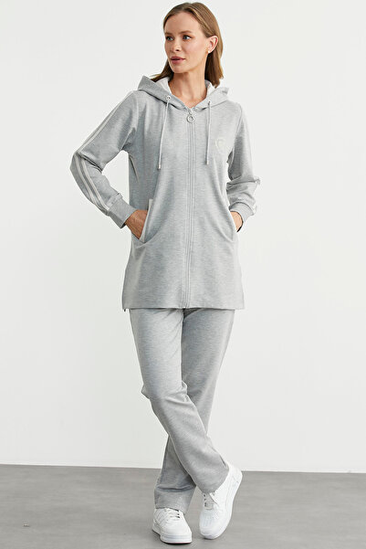 Sementa Σετ αθλητικής φόρμας με κουκούλα και φερμουάρ - Γκρι