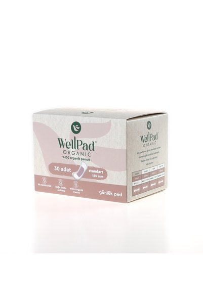 WellPad فوط صحية عضوية قياسية 155 ملم - يوميًا 30 قطعة