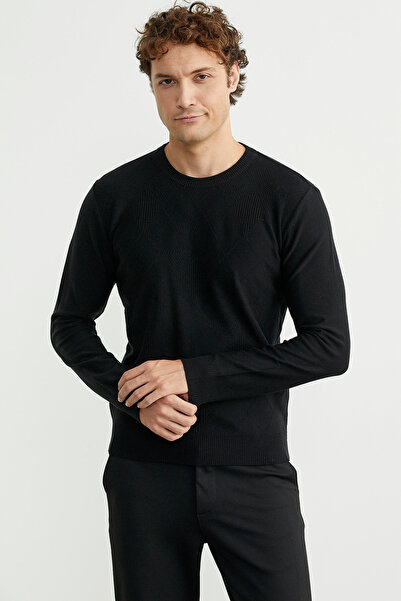Sementa Baklava Motif Detailed Knitwear Sweater - Black