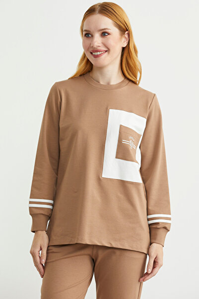 Sementa Oversize Piece Detailed Tunic Tracksuit Set - Camel
