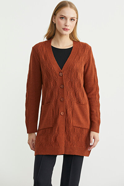 Sementa Cardigan lung din lână cu buzunare - Tile