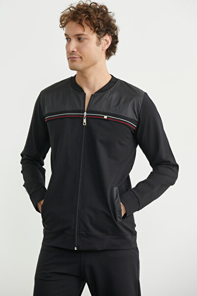 Sementa Σετ φόρμας με φερμουάρ Stand Collar - Μαύρο