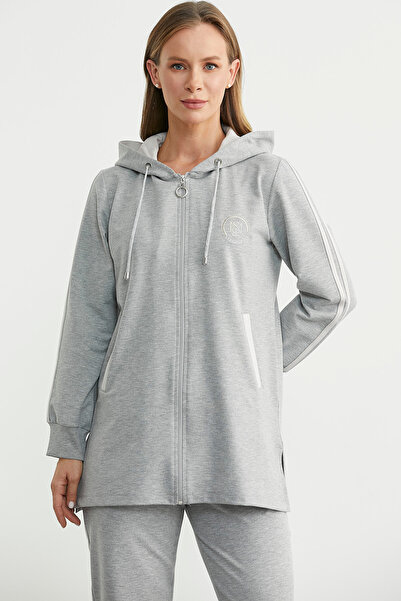 Sementa Σετ αθλητικής φόρμας με κουκούλα και φερμουάρ - Γκρι