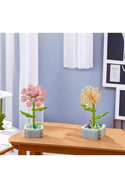 Innovium Innovium™ 3D Chrysanthemum Flower Construction Set, White Color, 128g, Dimensions 12.7 × 10.2 × 3 CM