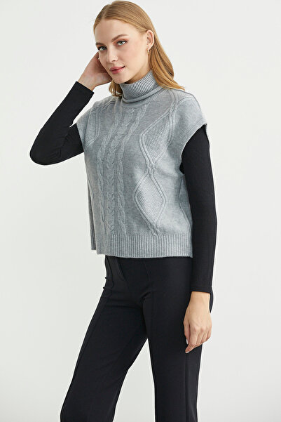 Sementa Full Fisherman Crop Knit Sweater - Gray