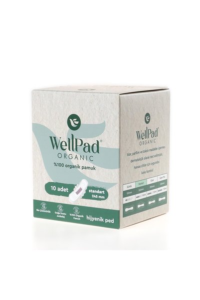 WellPad Organik Hijyenik Ped Standart 245mm - Normal 10'lu