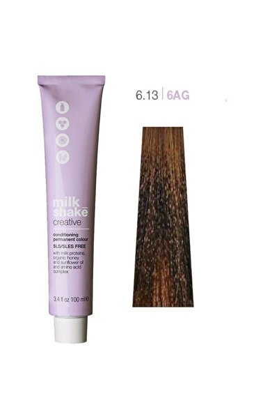 Milkshake Milk Shake, Creative, SLS/SLES-Free, Permanent Hair Dye, 6.136AG Ash Gold Dark Blond, 100 ml