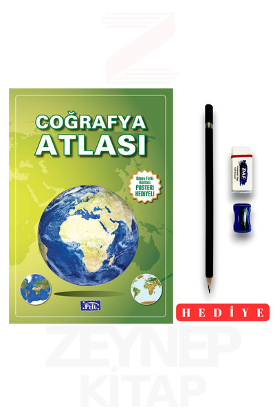 Parıltı Yayınları Coğrafya Atlası Dünya Fiziki Haritası Posteri Hediyeli (Kal...