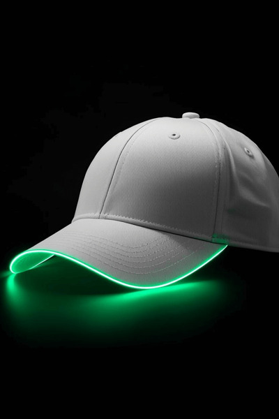 NexArt LED Işıklı Beyaz Beyzbol Kep Şapka