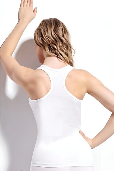 Kolcu 6 Pieces, Women's Athlete Undershirt, Thick Straps, Lycra & Cotton, 92% Cotton 8% Lycra
