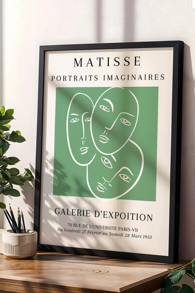 Saturn Henri Matisse Imaginary Portraits Exhibition Poster Framed Painting - Eclectic Style Wall Decor