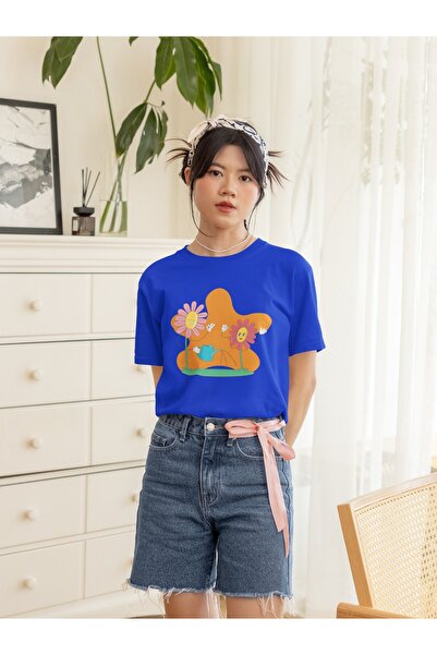 ArtYus Girls/Women Happy Daisies Transfer Printed Round Neck Short Sleeve T-S...