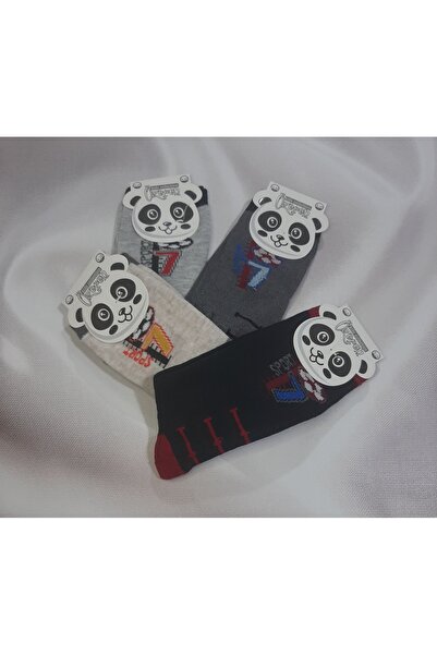 Butik Boy's 4-Pack 75% Cotton 20% Lycra 5% Elastane Patterned Socks