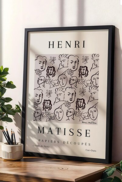 Saturn Henri Matisse Papiers Decoupes Framed Painting - Paper Cut Art - Eclectic Style Wall Decor