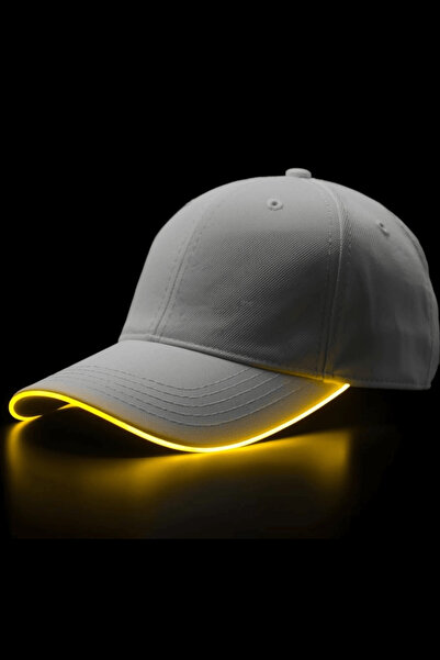 LED Işıklı Beyaz Beyzbol Kep Şapka