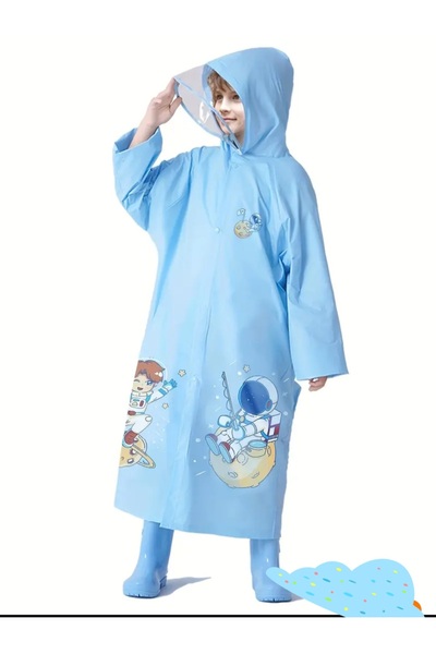 SANRIO ROPA DE PLOAIE DETALIATA IMPERMEABILA PENTRU COPII ALBASTRU ASTRONAUT