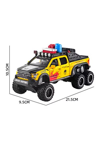 Ford OE Ford Raptor F150 1:28 Diecast Metal Pikap Egzoz Dumanlı Model 21.5 Cm Uzunluk