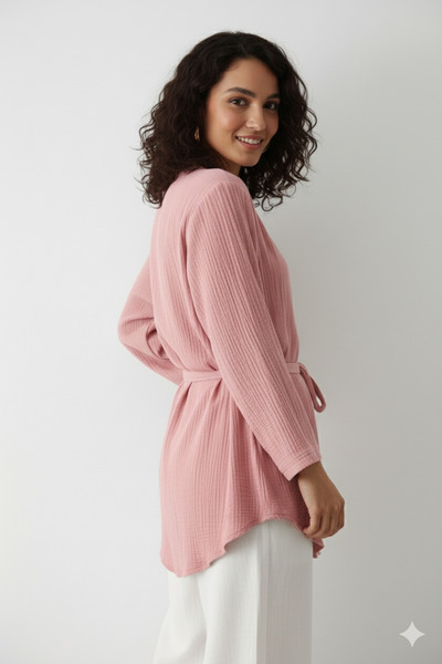 My Blog Pink Multi-Button Kimono