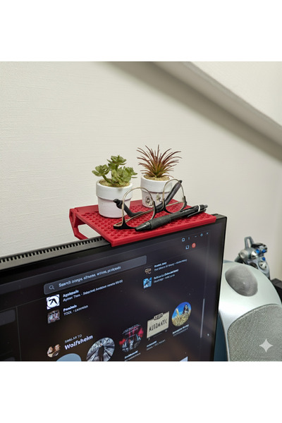 Szdesing Monitör Üstü Figür Rafı Setup Bilgisayar Aksesuarları