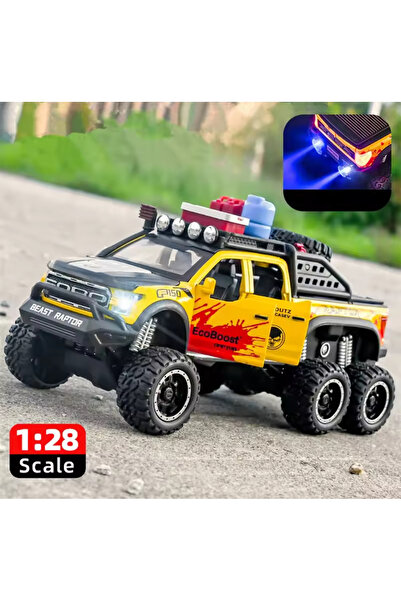 tmtoysandmore Ford Raptor F150 1:28 Diecast Metal Pikap Egzoz Dumanlı Model 21.5 Cm Uzunluk