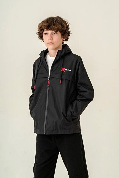 YARENKİDS Boy's Lined Waterproof Hooded Raincoat