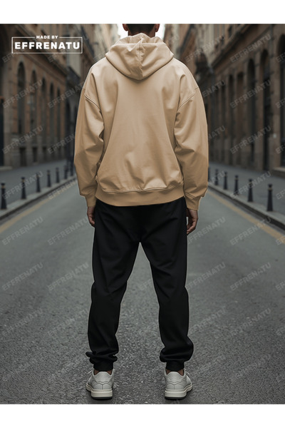 EFFRENATU Trendy Clothing Hooded Kangaroo Pocket Cotton Men's Tracksuit Set Large Sizes