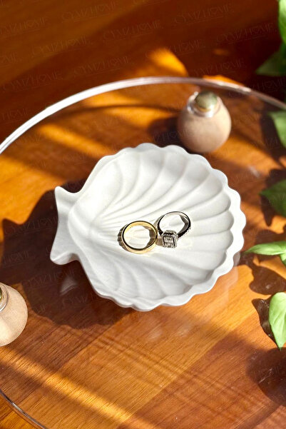 CYMZ Dekoratif İstiridye Takı Tabağı, Deniz Kabuğu Dekoratif Tabak, Takı Orga...