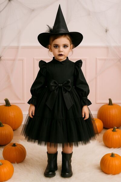 NA ADDESIGN Girl's Witch Costume, Halloween Special Design, Witch Dress, Witch Costume (Hat Not Included)