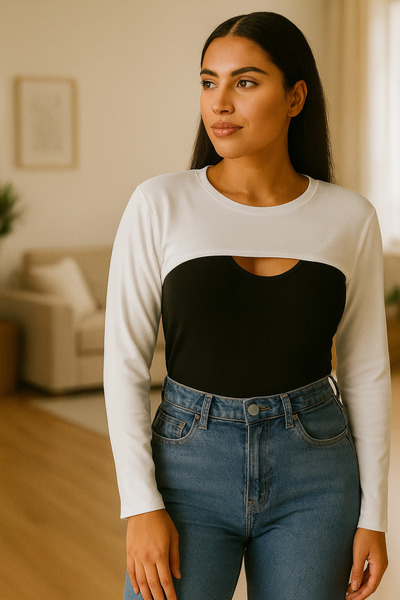 mirach Pack of 4 Long Sleeve Crew Neck Hijab Neck Collar Set | Body Concealer Beige Brown Black White