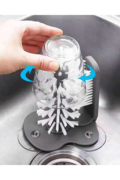 Universal فرشاة غسيل الأكواب والزجاجات مع ممص، فرشاة تنظيف الزجاج والجرار والأطباق