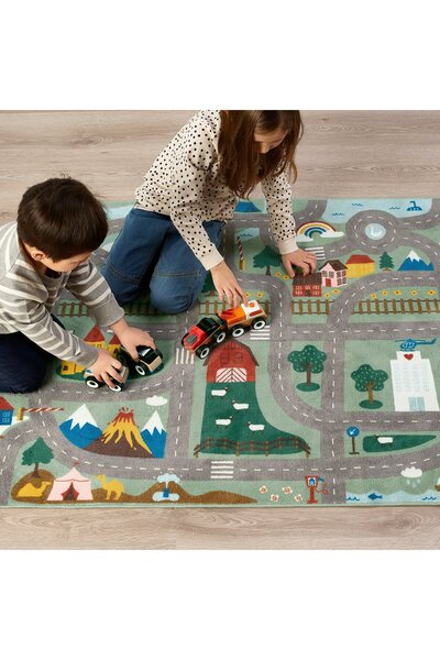 IKEA VALLABY Rug, green, 100 x 133 cm