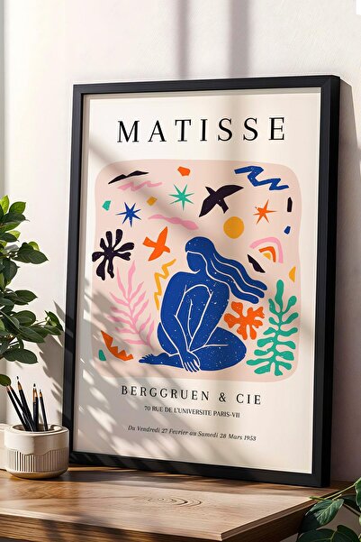 Saturn Henri Matisse Papiers Decoupes Framed Painting - Paper Cut Art - Eclectic Style Wall Decor