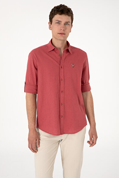 U.S. Polo Assn. Camasa Barbat Rosu Purpuriu Tesatura de Vara