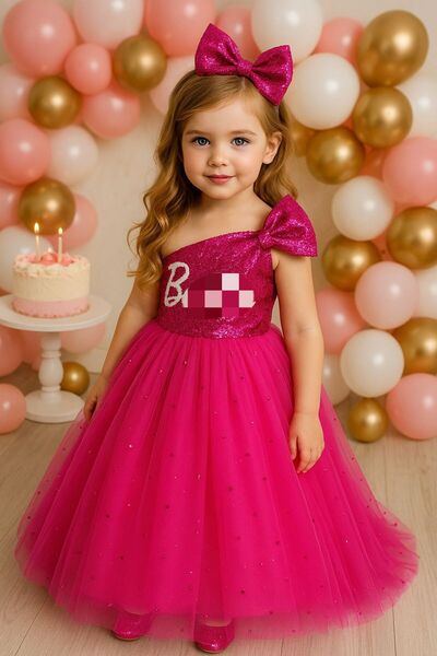 NA ADDESIGN Pink Princess Dress, Fuchsia Birthday Dress, Celebrity Baby Chara...