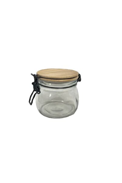 FRANDIS Glass Storage Jar with Bamboo Lid and Silicone Seal, Frandis, 450 ml